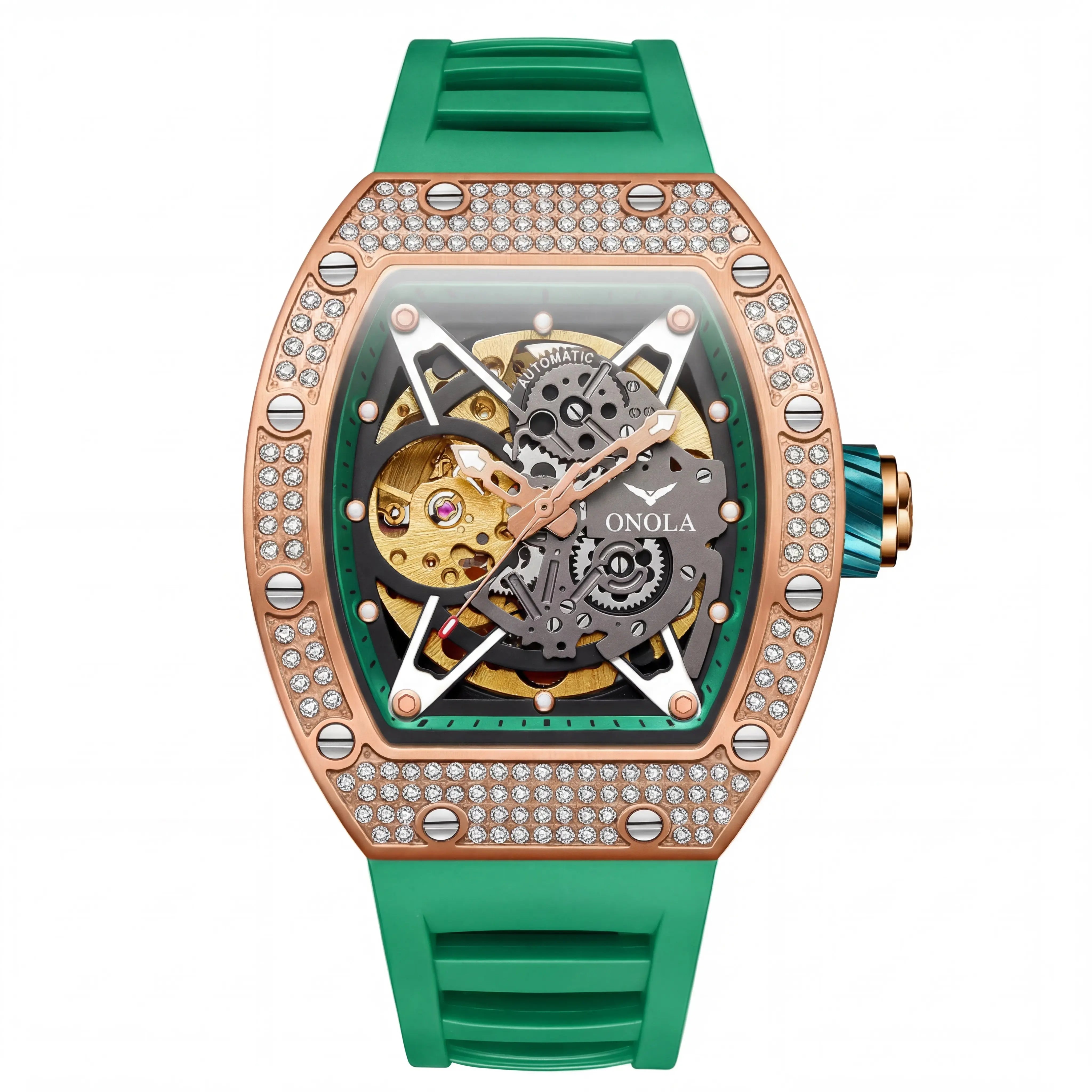 Raxton Blizzard Luxe | Rose Gold Emerald Skeleton